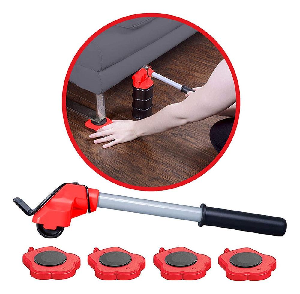 5 Pcs Furniture Moving Transport Roller Set Removal Lifting Moving Tool Set Wheel Bar Mover moving Heavy Stuffs Device Hand Tool - Yiepp Store