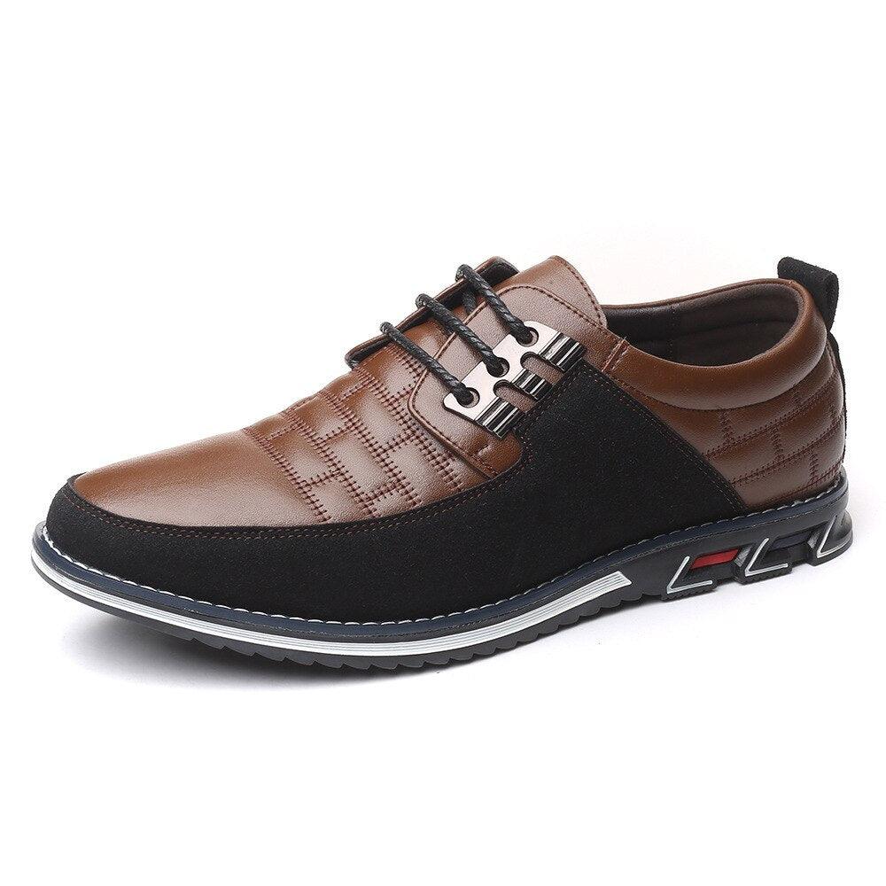 Men Leather Shoes Autumn Men's Casual Shoes Breathable Light Weight Black Sneakers Driving Shoes Pointed Toe Business Men Shoes - Yiepp Store