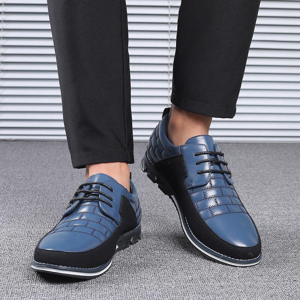 Men Leather Shoes Autumn Men's Casual Shoes Breathable Light Weight Black Sneakers Driving Shoes Pointed Toe Business Men Shoes - Yiepp Store