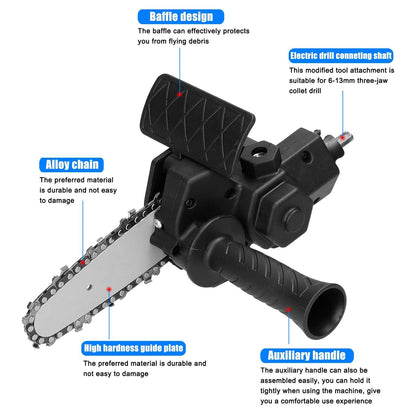 4/6 Inch Electric Drill Modified To Electric Chainsaw Tool Attachment Electric Chainsaws Accessory Set Woodworking Cutting Tool - Yiepp Store