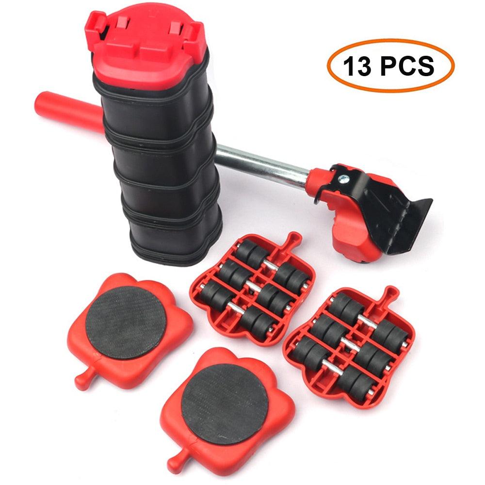 5 Pcs Furniture Moving Transport Roller Set Removal Lifting Moving Tool Set Wheel Bar Mover moving Heavy Stuffs Device Hand Tool - Yiepp Store