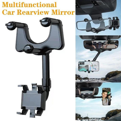 Multifunctional Phone Holder Car Rearview Mirror Rotatable Retractable Hanging Support GPS Navigation Phone Stand for Iphone 13 - Yiepp Store