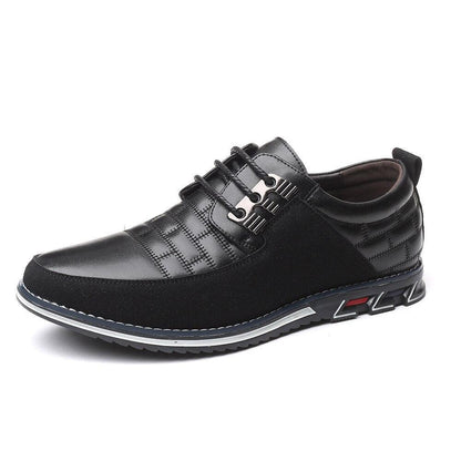 Men Leather Shoes Autumn Men's Casual Shoes Breathable Light Weight Black Sneakers Driving Shoes Pointed Toe Business Men Shoes - Yiepp Store