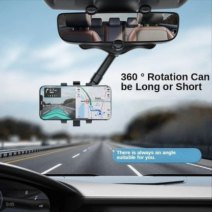 Multifunctional Phone Holder Car Rearview Mirror Rotatable Retractable Hanging Support GPS Navigation Phone Stand for Iphone 13 - Yiepp Store