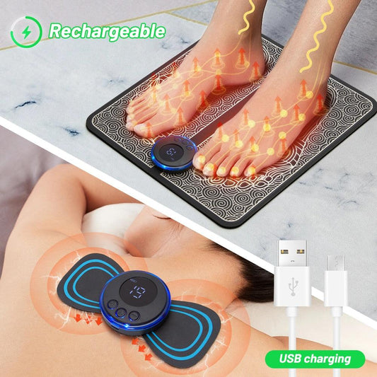 Electric Foot Massager Mat EMS Neck Massager Rechargeable Feet Massage Pad Home Use Massage Tools Relieve Foot And Neck Pain - Yiepp Store