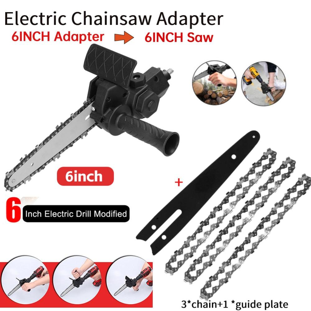 4/6 Inch Electric Drill Modified To Electric Chainsaw Tool Attachment Electric Chainsaws Accessory Set Woodworking Cutting Tool - Yiepp Store